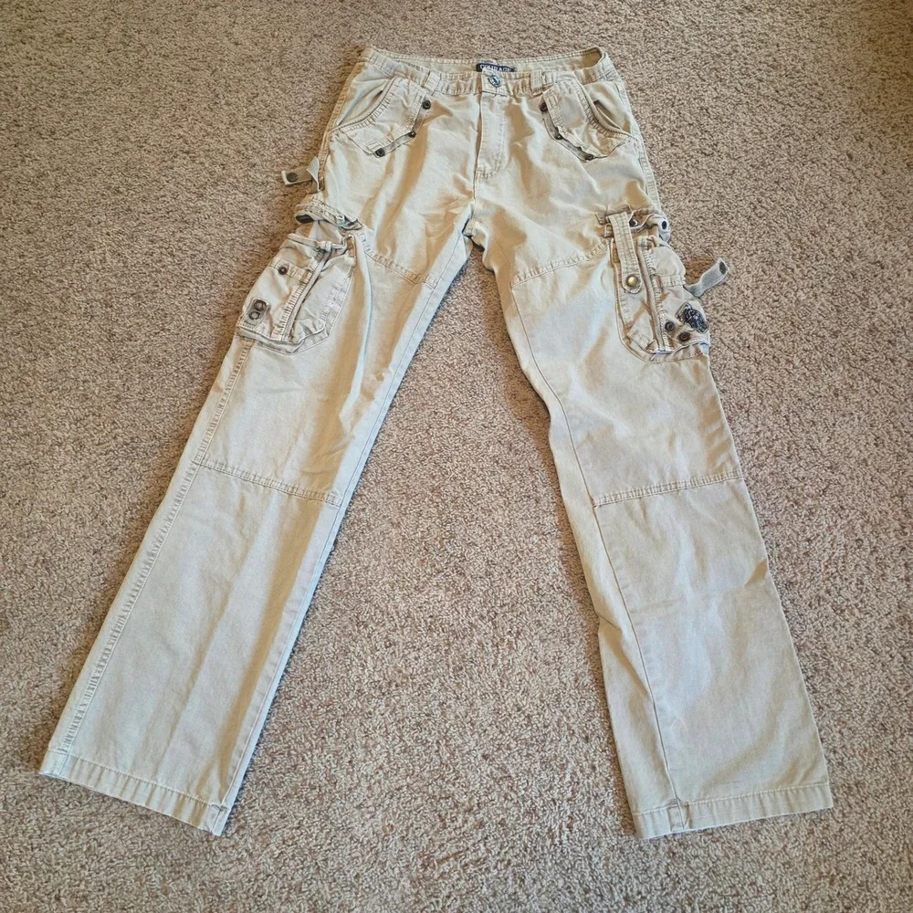 Courage Clothing Co Mens 32 Tan Cargo Pants Multi‎ Pocket Utility Y2K Streetwear